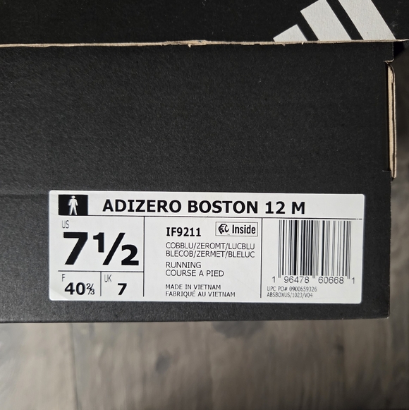 ADIDAS Adizero Boston 12 Running Shoes M 7.5 / W 9 Blue 4 Miles $160 - Picture 4 of 11